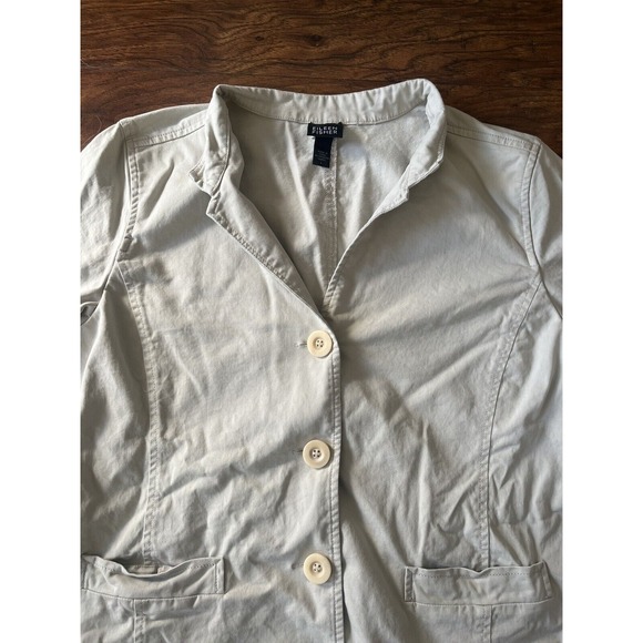 Eileen Fisher Dresses & Skirts - Eileen‎ Fisher Women's Large Tan Dress Blazer Button Up